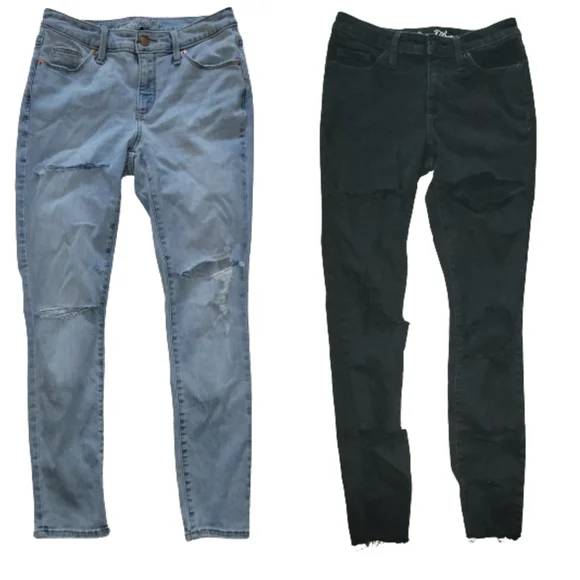 Universal Thread 2 Pair Ladies Mid Rise Skinny Jeans Bundle Distressed Size 2/26 - Picture 3 of 16